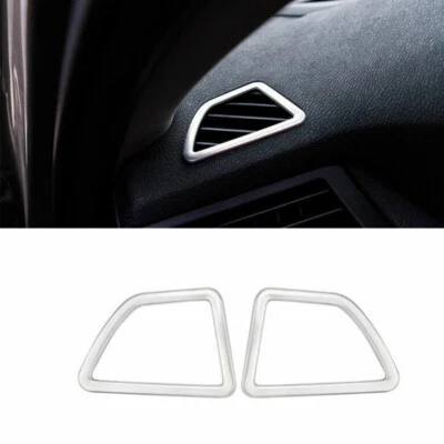 For BMW X5 X6 E70 E71 2009-2013 Silver Steel Dashboard Side Vent Overlay Cover - Image 1 of 4