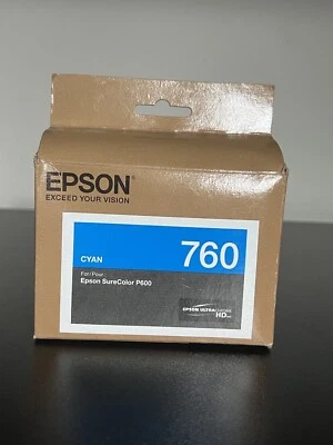 Epson UltraChrome 760 HD T760 Original Ink Cartridge Cyan - Brand New P600 - Image 1 of 4