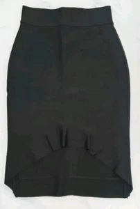 Mistress Rocks schwarz Hi Low Bleistiftrock Gr. M Bandage klassisch formend schlankmachend - Bild 1 von 13