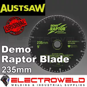 AUSTSAW Raptor 230mm 9" Diamond Cutting Blade, Demolition Concrete Masonry Disc - Picture 1 of 5
