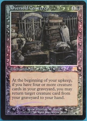 Oversold Cemetery FOIL Onslaught HEAVILY PLD Black Rare CARD (361314) ABUGames - Image 1 of 2