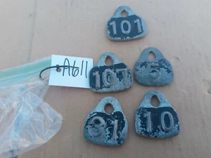 Vintage Cow Tags Aluminum # 5,10,31,101,107 a611 - Picture 1 of 6