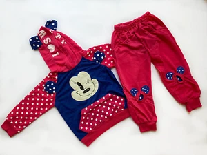 2Pcs Toddler Girl Long Sleeve Outwear Set Red and Pink Mini Mouse Outwear 2T-4T - Picture 1 of 4