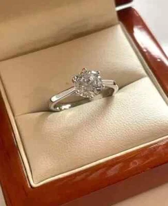 IGI Certified 1.00 Ct Round Cut Lab Grown Diamond Solitaire Ring 14K White Gold - Picture 1 of 8