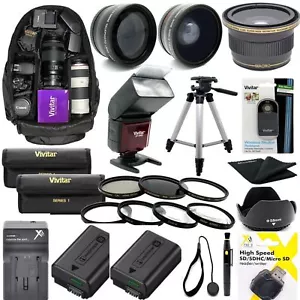 KIT ACCESSORI SONY ALPHA A6000 COMPLETO HD 40,5MM OBIETTIVI TREPPIEDE ZAINO FLASH - Foto 1 di 11