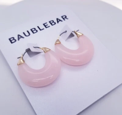 Pendientes de aro Baublebar Tia Color Huggie en tono dorado - rosa Foto 1 de 4