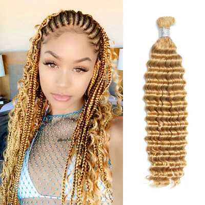 Deep Wave Human Hair for Braiding Boho Braids Human Braiding Hair Bulk Extension - Image 1 of 4