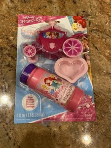 Disney Princess Dip & Blow Bubbles With Princess Carriage Cinderella Ariel Tiana - Picture 1 of 4