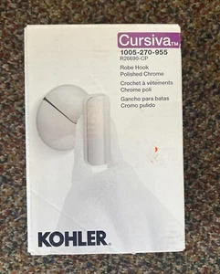 Kohler Cursiva Robe Hook Polished Chrome 1005-270-955 R26690-CP NEW - Picture 1 of 4