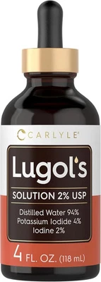 Lugols Yodo 2 por ciento 4 fl oz | Solución de yoduro de potasio y yodo 2 por ciento líquido Foto 1 de 4