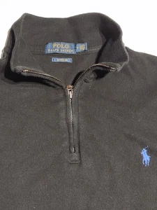 Polo Ralph Lauren 1/4 Zip Pullover Herren M schwarz Mock Neck Langarm Pulli - Bild 1 von 7