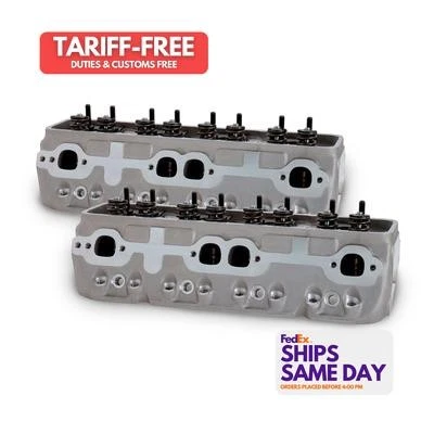 Brodix 1021001, 2 Pack Natural Aluminum Sbc 200Cc Ik200 Heads 64Cc S/P Assembled - Image 1 of 4