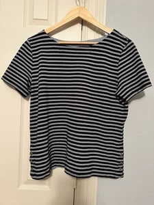 Brooks Brothers Damen T-Shirt blau-weiß gestreift 100% Baumwolle Größe XL - Bild 1 von 12