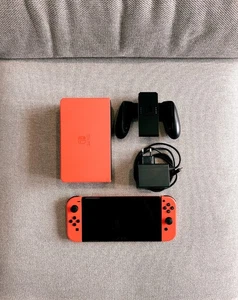 Nintendo Switch OLED Model Mario Red Edition Console w/ Controller, etc. No Box - Imagen 1 de 10