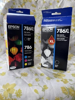 Cartuchos de tinta Epson Durabrite 786xl color estándar y 786xl negro EXP 2020 Foto 1 de 4