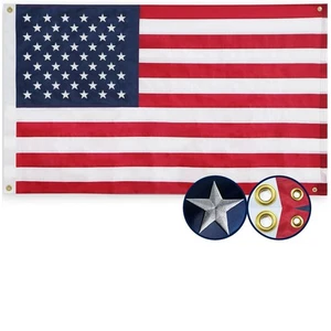 American USA Flag 4x6 Ft, 4 Brass Grommets Multipurpose USA Flags - Embroider... - Bild 1 von 6