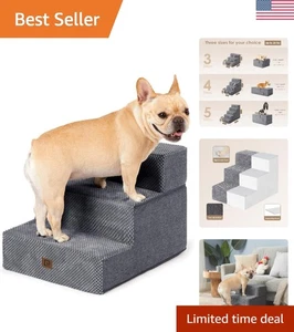 Pasos de espuma de alta densidad para perros pequeños y gatos medianos - gris, rampa estable - Imagen 1 de 10
