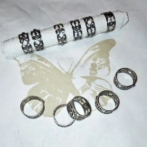 11 sehr alter, schöne Serviettenringe, 835 Silber, Hildesheimer Rose, 40 Gramm - Bild 1 von 5