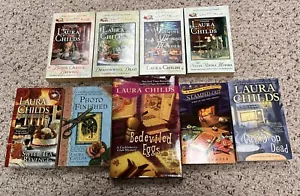 Lot of 9 Laura Childs Paperback Books - Picture 1 of 5
