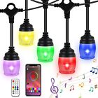 Outdoor String Lights 52ft Rgb 17 Bulbs Waterproof Dimmable Patio Yard Remote