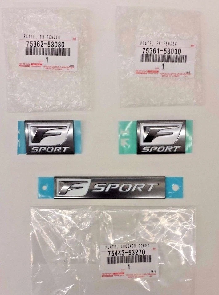 LEXUS OEM FACTORY FENDER AND TRUNK LID F-SPORT EMBLEM SET 2014-2020 IS350 IS250 - Image 1 of 1