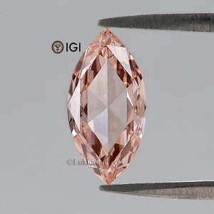 1.59 CT IGI Certified Marquise Fancy Intense Pink Color VS1 Clarity Lab Diamond - Picture 1 of 10