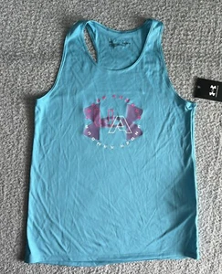 Under Armour Girls Tank Top Sz Large Blue Shirt Racerback Workout Sleeveless - Picture 1 of 10