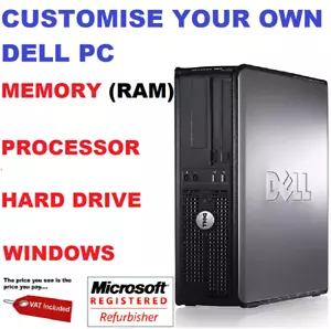 FAST DELL OPTIPLEX COMPUTER TOWER DESKTOP PC CUSTOMISE RAM HDD PROCESSOR WINDOWS - Picture 1 of 2