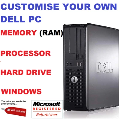 FAST DELL OPTIPLEX COMPUTER TOWER DESKTOP PC CUSTOMISE RAM HDD PROCESSOR WINDOWS - Image 1 of 2