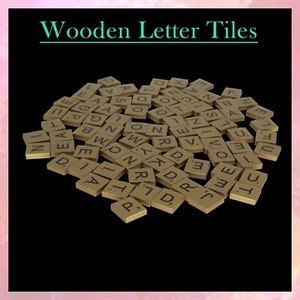 Azulejos de madera dorada letras de repuesto alfabetos A - Z letras negras artesanías 100 un. - Imagen 1 de 12
