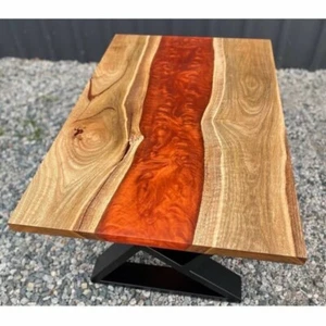 Epoxy Wooden Resin River Coffee & Center Table Top, Living Room Decor Furniture - Picture 1 of 12