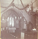 STEREOVIEW Photo Trinity Church Syracuse NY Christmas 1867 Interior NICE & RARE!