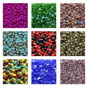 Matubo Superduo™ Pressed Beads 2.5x5mm Czech Glass 22.5g Tube versch. Farben - Picture 1 of 52