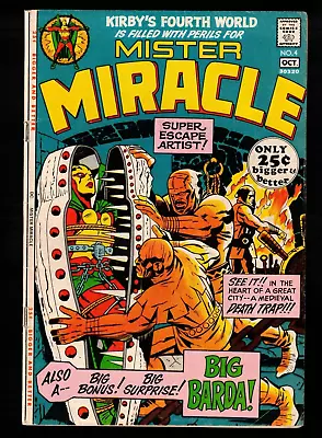 Mister Miracle #4  1st Big Barda!  Giant Jack Kirby  VG DC Comic 1971 - Image 1 of 4