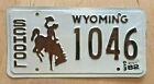 1982 WYOMING SCHOOL BUS LICENSE PLATE " 1046 " WY BUCKING BRONCO PUPIL TRANSPORT