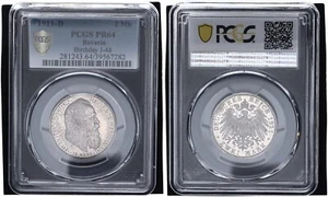 Bavaria 2 Mark 1911 D Luitpold PCGS PR64 Polished Plate 116193 - Picture 1 of 1