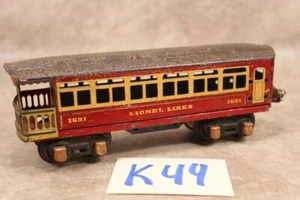K44B VINTAGE LIONEL O SCALE TRAIN PASSENGER CAR 1691 LIONEL LINES - Picture 1 of 1