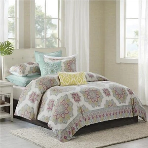 brand new ECHO 250 TC 100% Cotton Sateen INDIRA RED Medallion Twin Duvet Cover - Picture 1 of 11