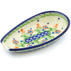 Polish Pottery Spoon Rest 5" Spring Flowers