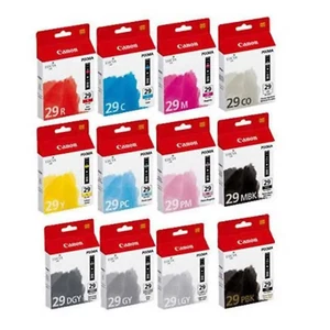 Lotto cartucce inchiostro a colori originali Canon PGI-29 per stampante Pixma Pro-1 - Foto 1 di 13