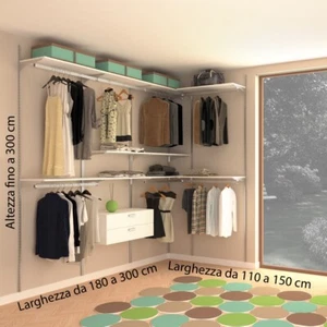 Armadio su misura. Cabina armadio. Guardaroba. Kit arredamento negozio.Alluminio - Imagen 1 de 4