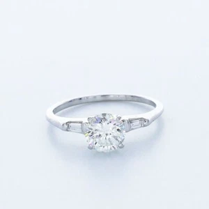 1.71CTW NATURAL DIAMONDS H/SI1 ROUND CUT 14K WHITE GOLD CLASSIC ENGAGEMENT RING - Picture 1 of 7