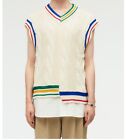Men&#39;s ZARA Limited Edition Splice Cable Knit Vest L XL jumper large beige red 42
