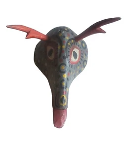Handcarved Deer Mask Latin American Folk Art - Picture 1 of 6
