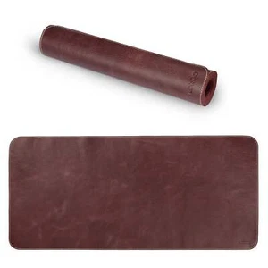 Personalized Top Grain Leather Extended Mouse Pad, Leather Office Desk Mat - Picture 1 of 29