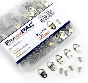 Picture Frames Small Triangle Hangers with Screws (100 Pcs) - Picture 1 of 3