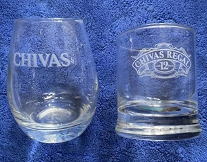 Chivas Regal Whisky Glasses X 2 Weighted Bottom - Picture 1 of 1
