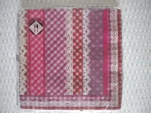Servilletas Mesafina Tamaño de cóctel o almuerzo GINGHAM & LACE Tema 20 cuentan - Imagen 1 de 1