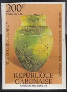 GABON 1992 MNH 8th CENTURY POTTERY ART IMPERF - Picture 1 of 1