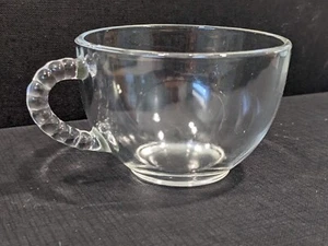 Vintage Hazel Atlas Boopie Glass Clear Coffee Cup Tea Beaded Handle Replacement - Picture 1 of 10